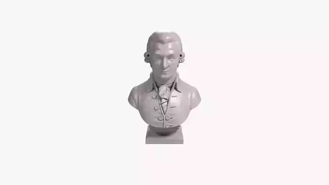 Wolfgang Amadeus Mozart Bust Sculpture 3D Print Model STL