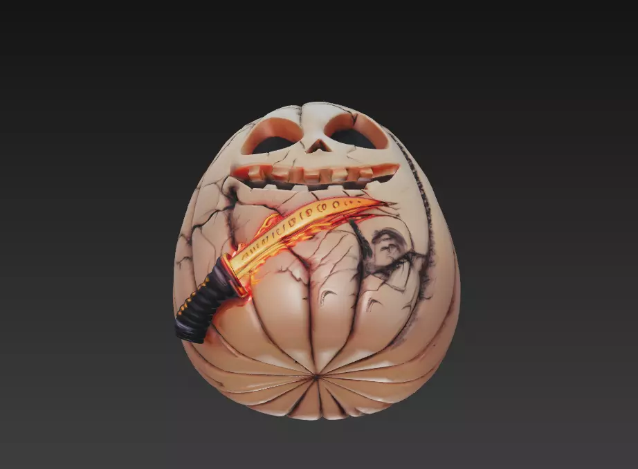 Wirebound Pumpkin - Low Poly Stylized Halloween Prop 10K Low-poly 3D model_2