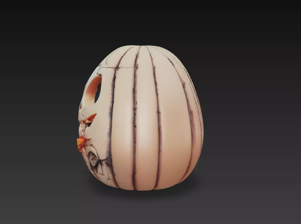 Wirebound Pumpkin - Low Poly Stylized Halloween Prop 10K Low-poly 3D model_8