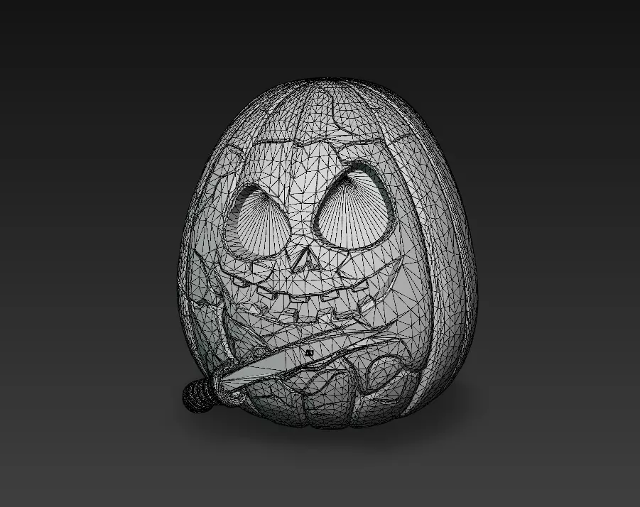 Wirebound Pumpkin - Low Poly Stylized Halloween Prop 10K Low-poly 3D model_9