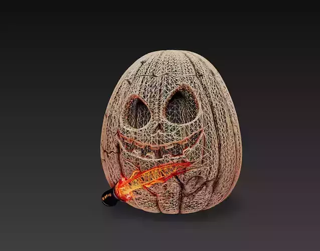 Wirebound Pumpkin - Low Poly Stylized Halloween Prop 10K Low-poly 3D model