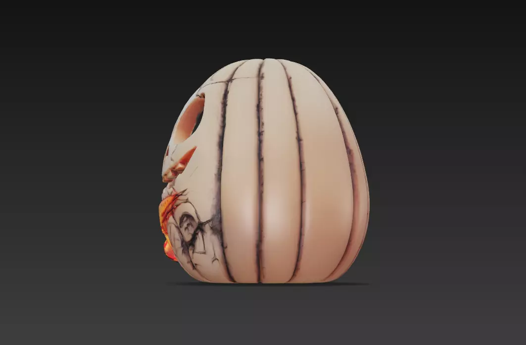 Wirebound Pumpkin - Low Poly Stylized Halloween Prop 10K Low-poly 3D model_7