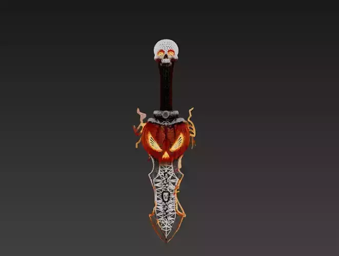 Pumpkin Reaper Dagger - Low Poly Stylized Halloween Blade 10K Low-poly 3D model Pumpkin Reaper Dagger - Low Poly Stylized Halloween Blade 10K Low-poly 3D model