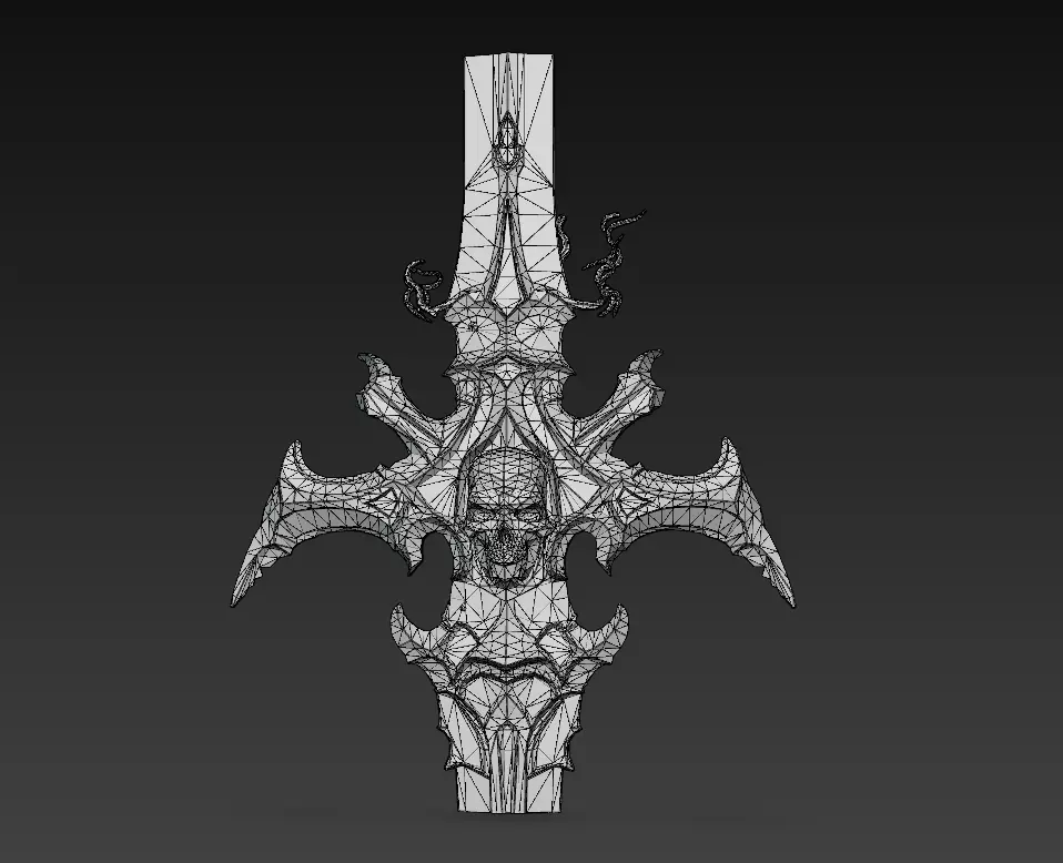 Crimson Necroblade - Bloodbound Gothic Sword 3D Model Low-poly 3D model_6