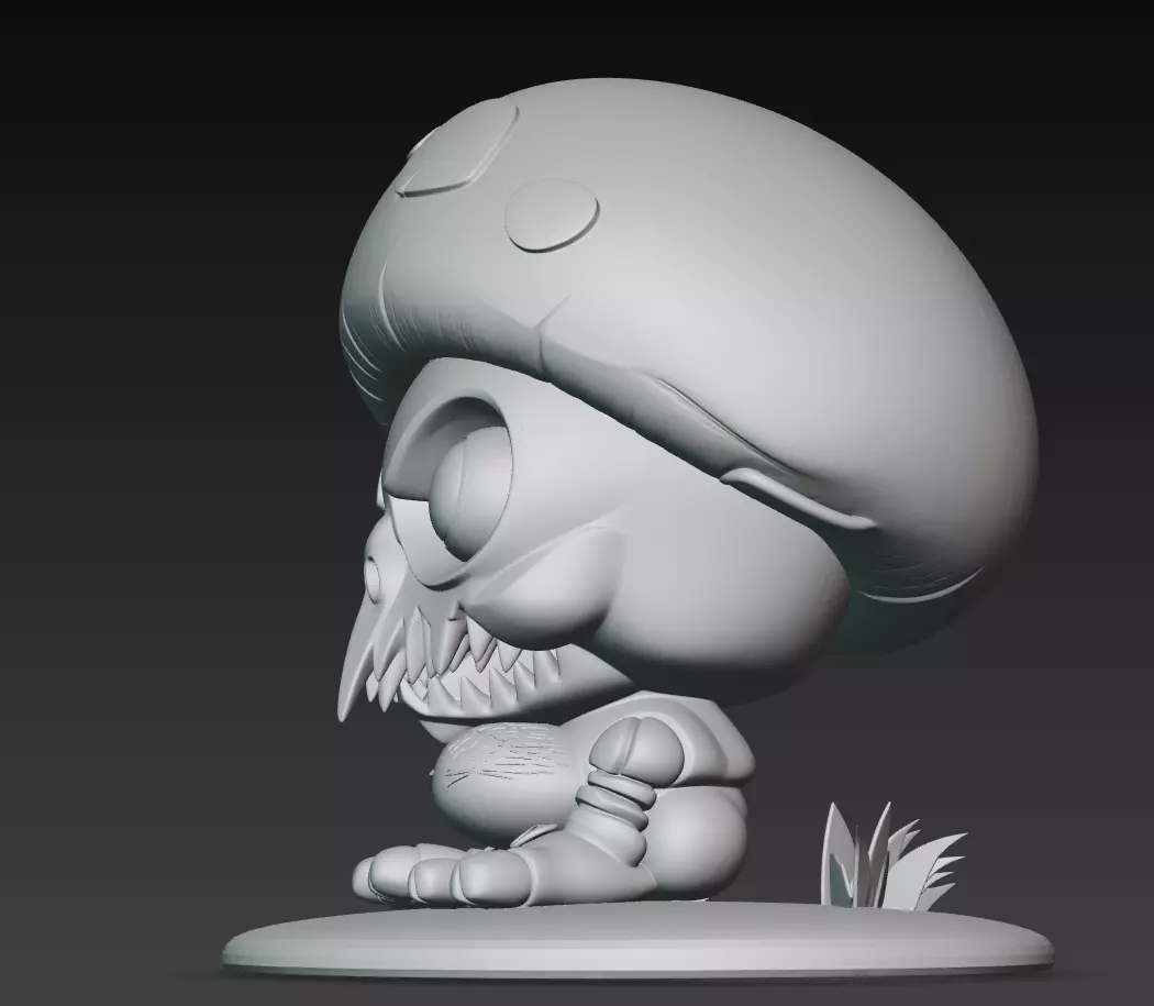 Bone Spore - Undead Mushroom Creature Sculpture 3D print model_9