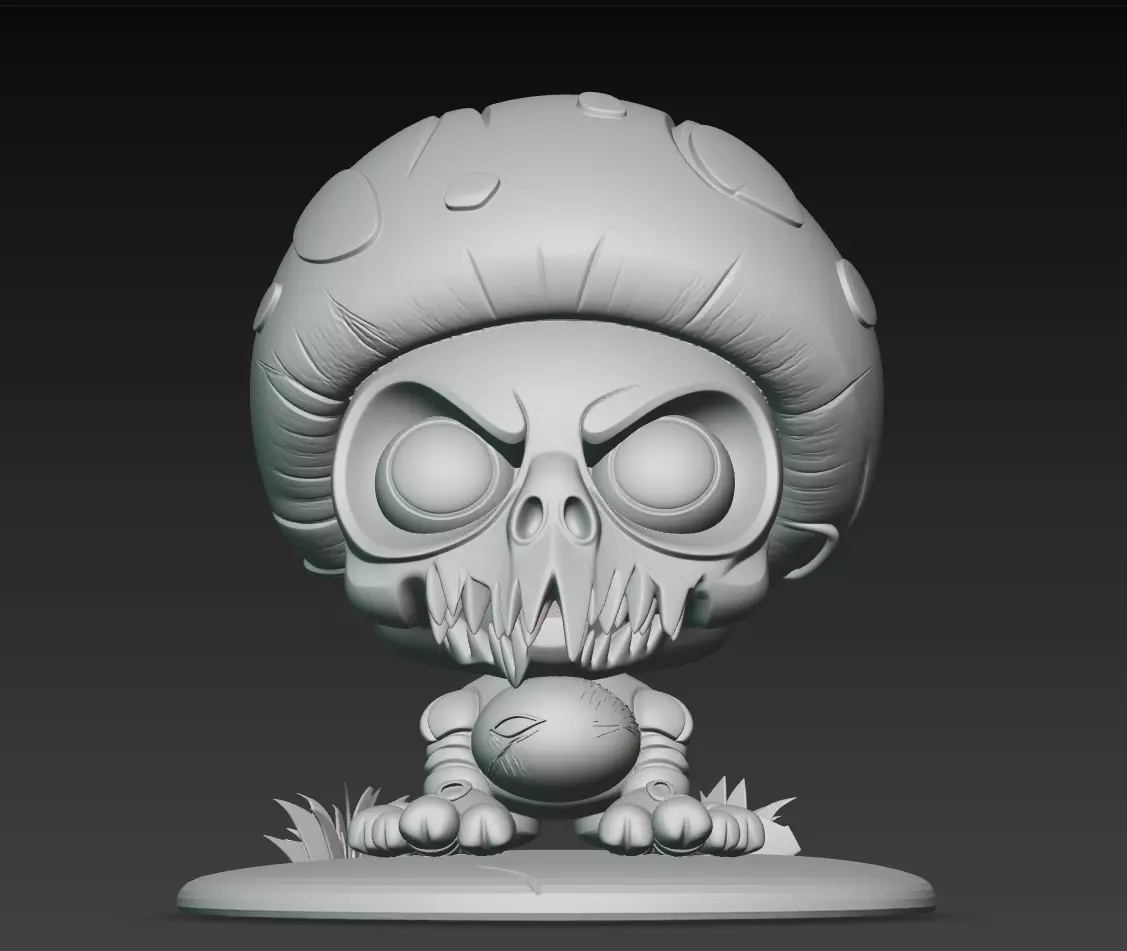 Bone Spore - Undead Mushroom Creature Sculpture 3D print model_6
