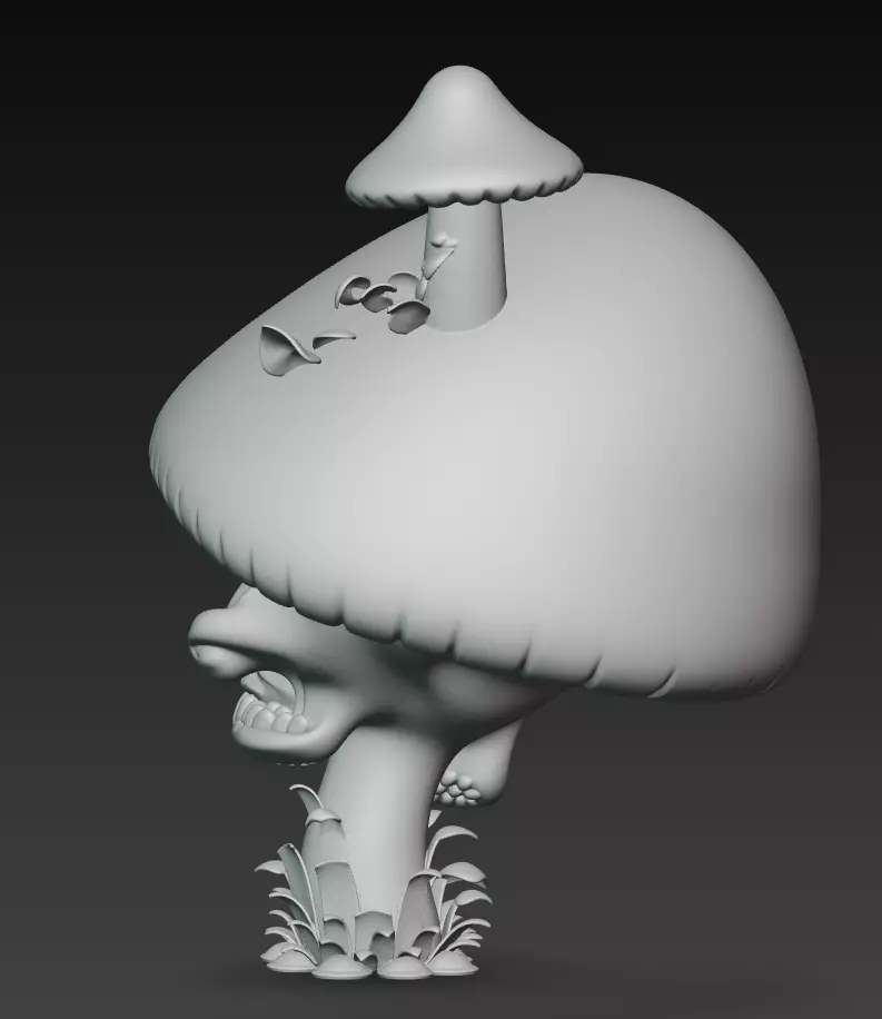 Shroom Reaper - Cursed Mushroom Skull Sculpture 3D print model_8