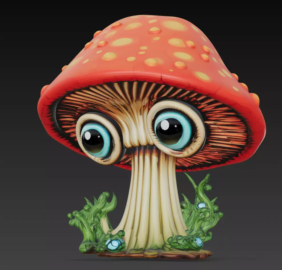 Sporeling - Cute Fantasy Mushroom Creature 3D print model_3