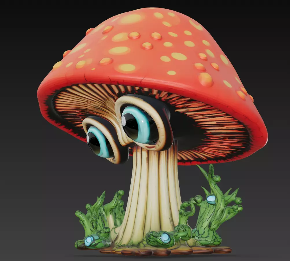 Sporeling - Cute Fantasy Mushroom Creature 3D print model_4