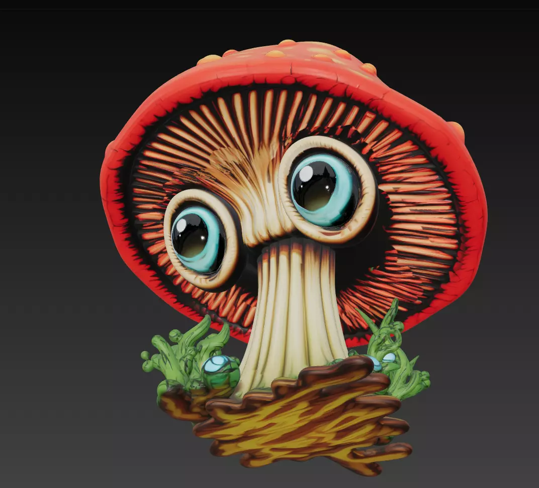 Sporeling - Cute Fantasy Mushroom Creature 3D print model_1
