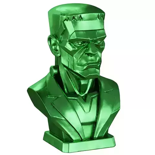 Metal bust of Frankenstein