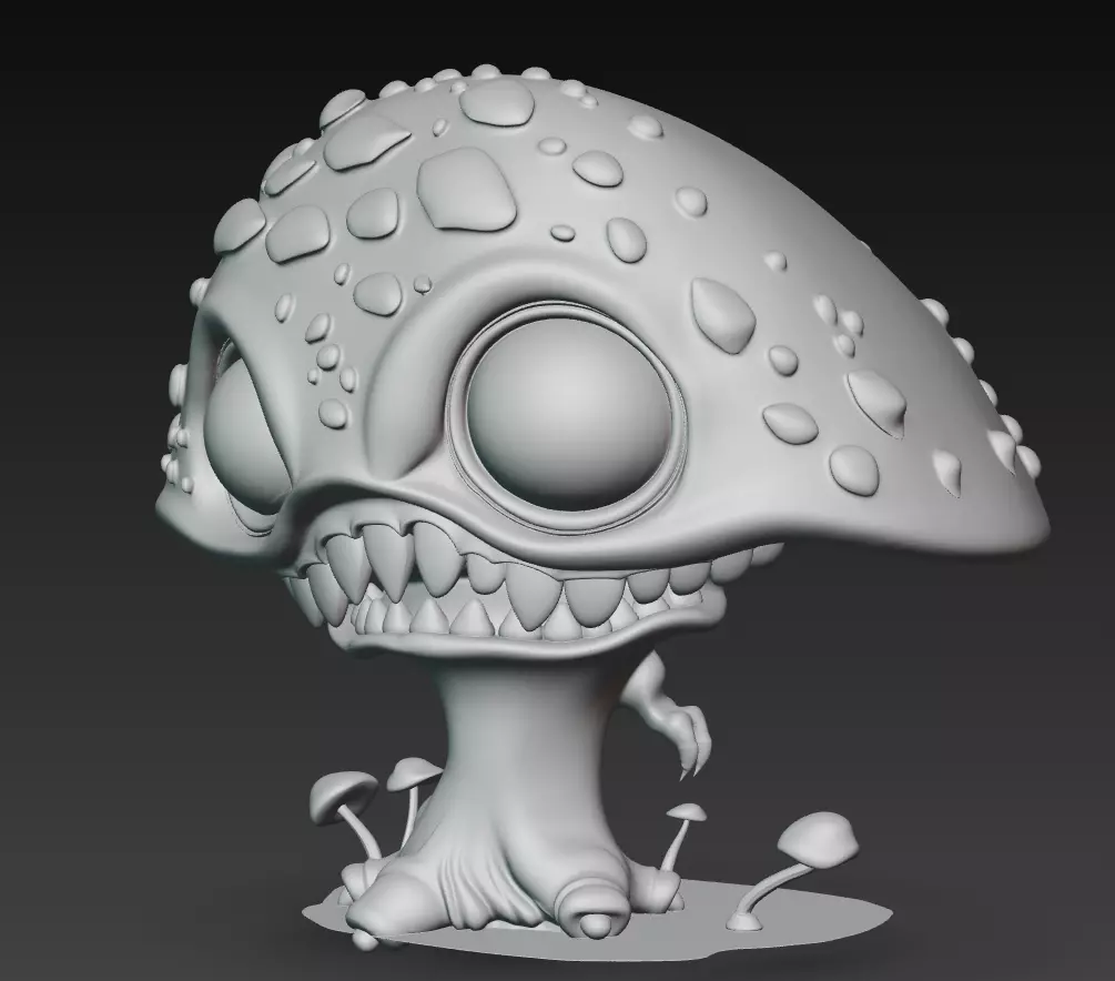 Fungus Fiend - Stylized Mushroom Monster Sculpture 3D print model_6