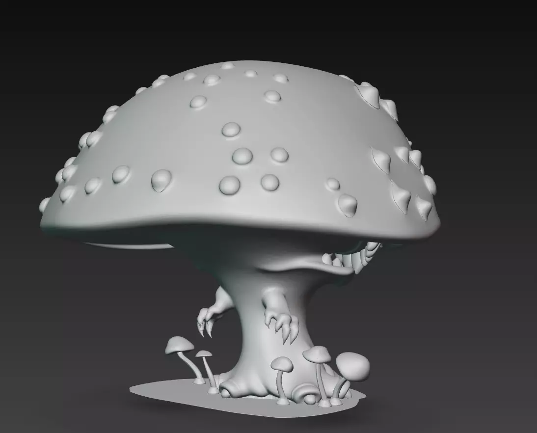 Fungus Fiend - Stylized Mushroom Monster Sculpture 3D print model_10