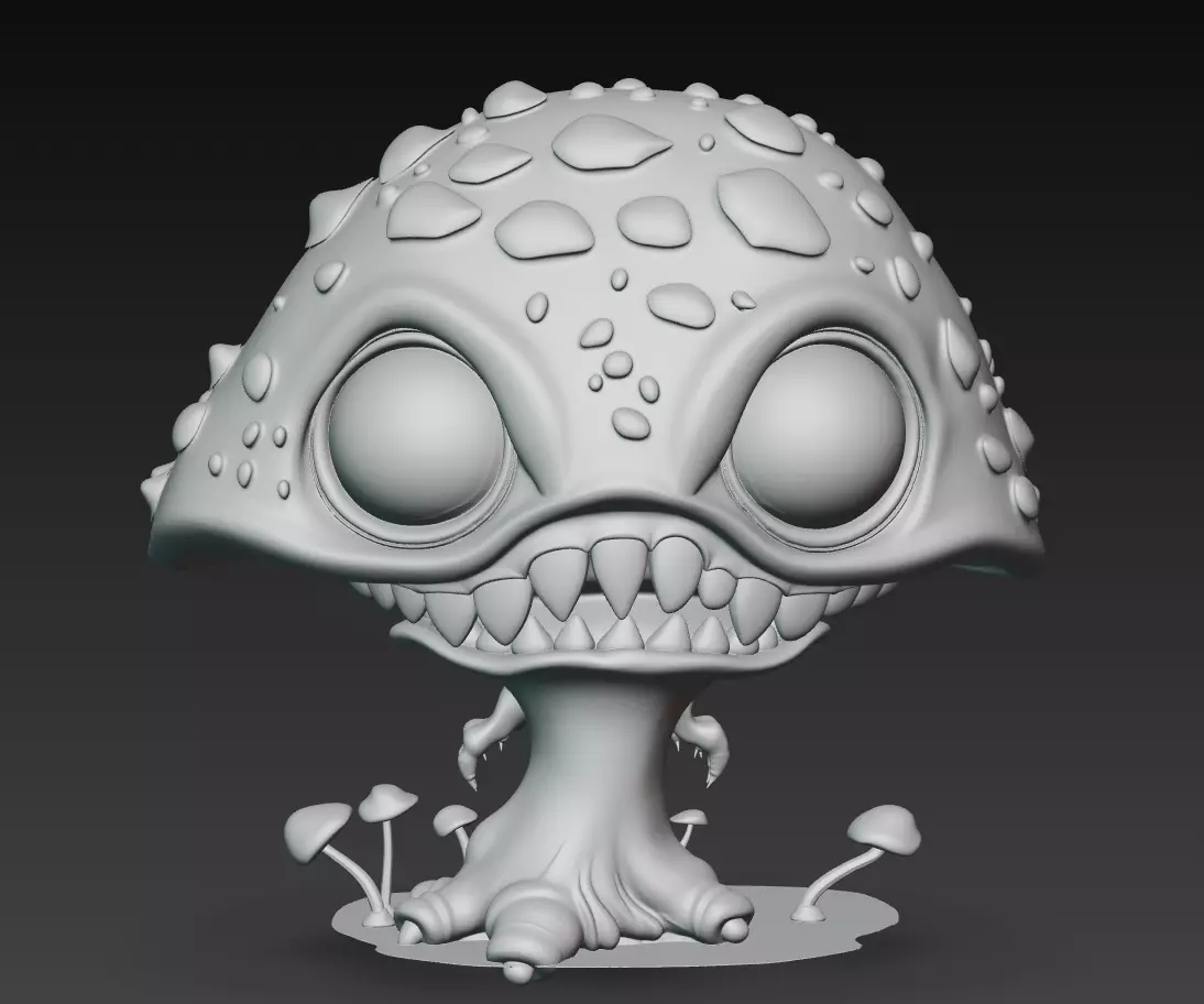 Fungus Fiend - Stylized Mushroom Monster Sculpture 3D print model_8