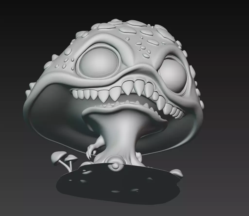 Fungus Fiend - Stylized Mushroom Monster Sculpture 3D print model_7