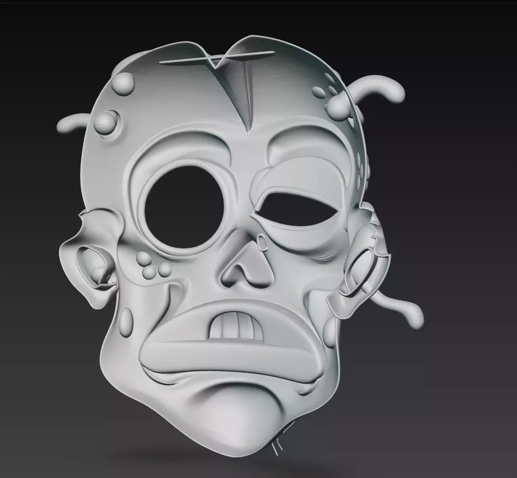 Worm-Infested Zombie Head - Stylized Horror 3D Model 3D print model_10