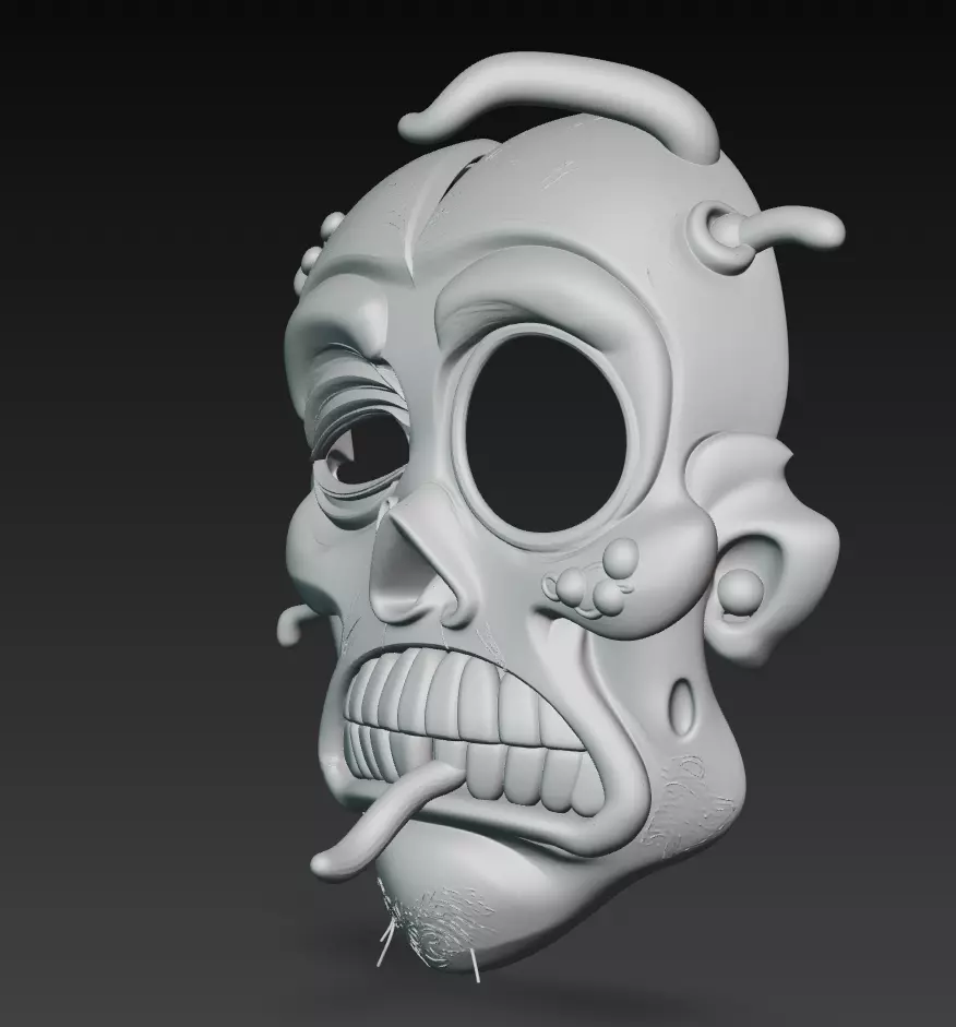 Worm-Infested Zombie Head - Stylized Horror 3D Model 3D print model_8