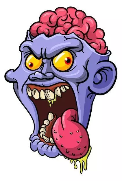 Cartoon Zombie Head - Stylized Horror 3D Model 3D print model_0