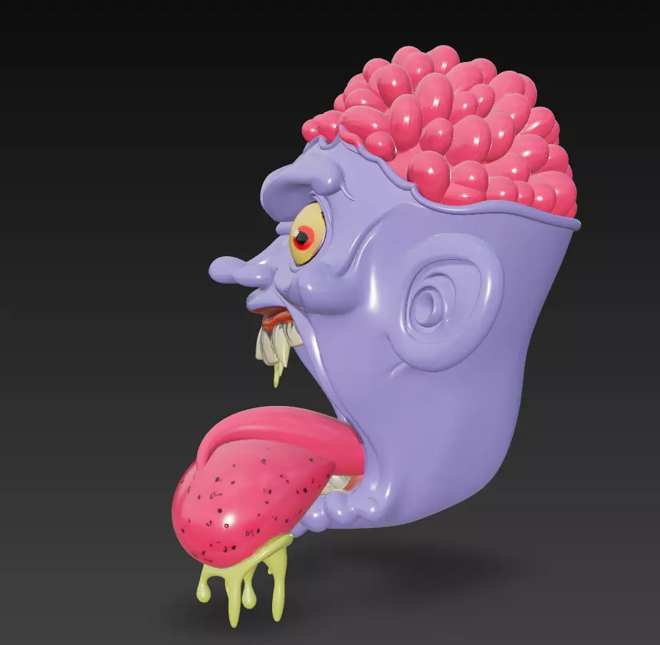 Cartoon Zombie Head - Stylized Horror 3D Model 3D print model_3