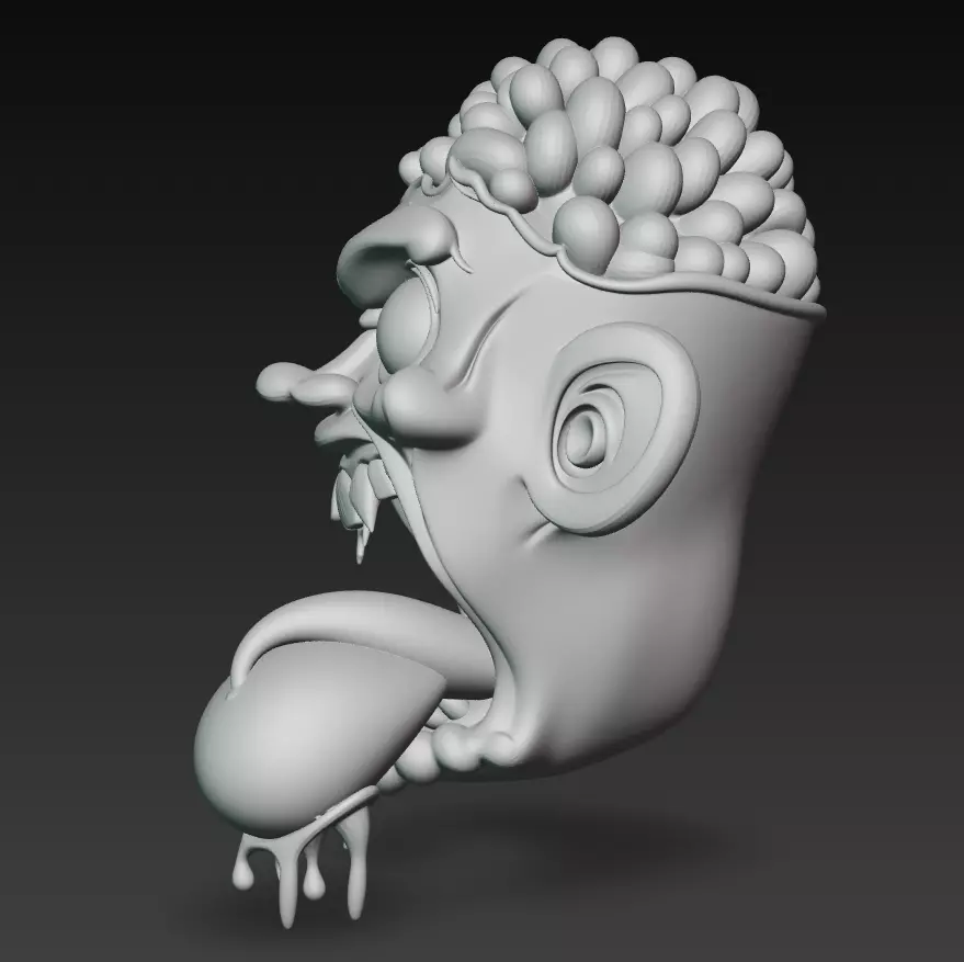 Cartoon Zombie Head - Stylized Horror 3D Model 3D print model_6