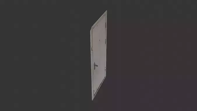 Red metal door with weathered rust finish