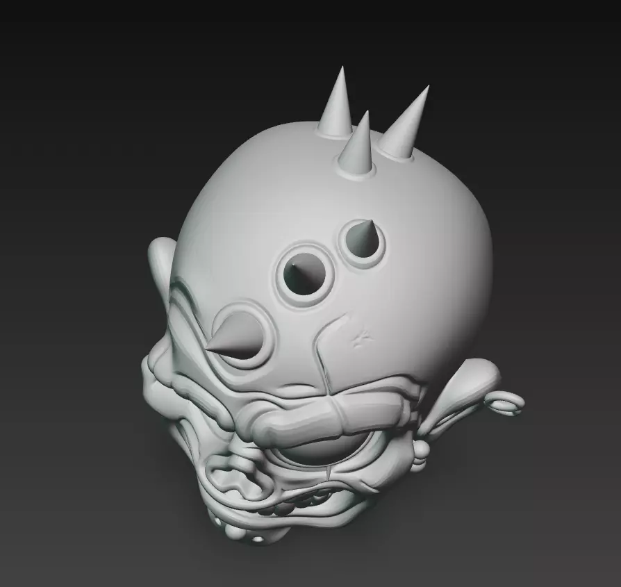 Punk Zombie Head - Stylized Horror 3D Model 3D print model_10