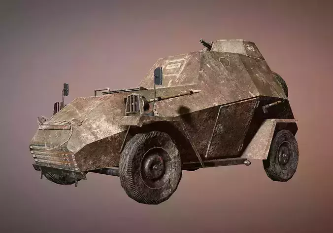 BA-64 Lowpoly armored car-Game ready Low-poly 3D model