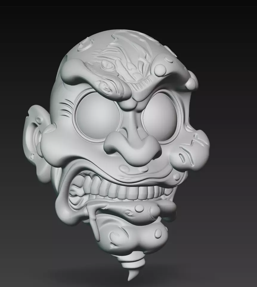 Zombie Head Bust - Stylized Horror Sculpture 3D Model 3D print model_7