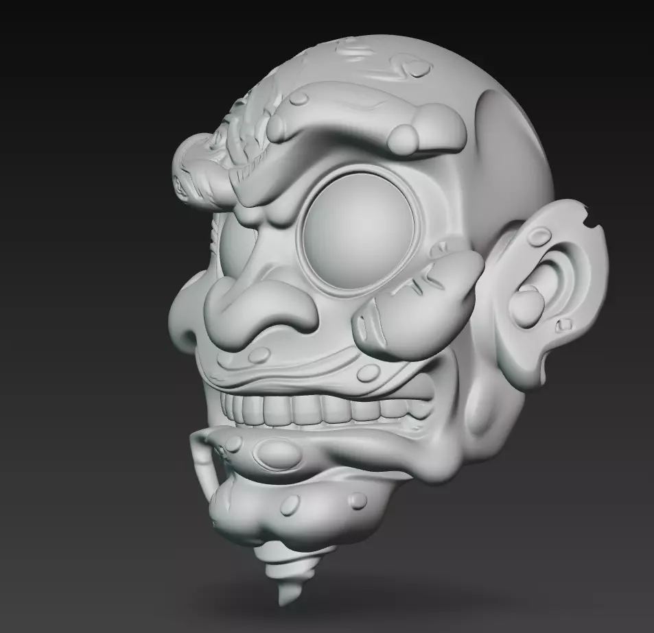 Zombie Head Bust - Stylized Horror Sculpture 3D Model 3D print model_8