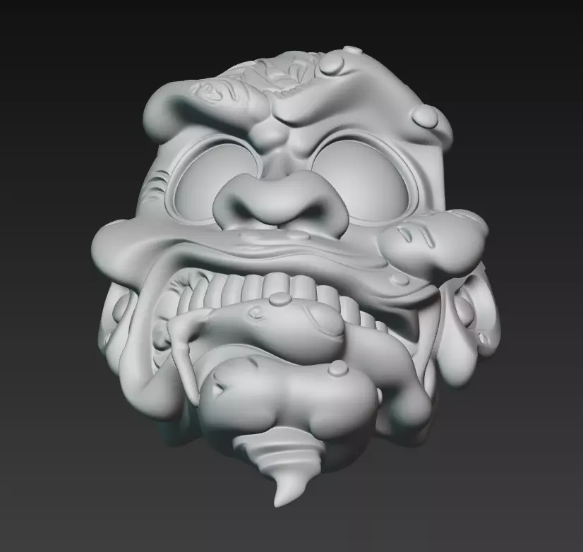 Zombie Head Bust - Stylized Horror Sculpture 3D Model 3D print model_12