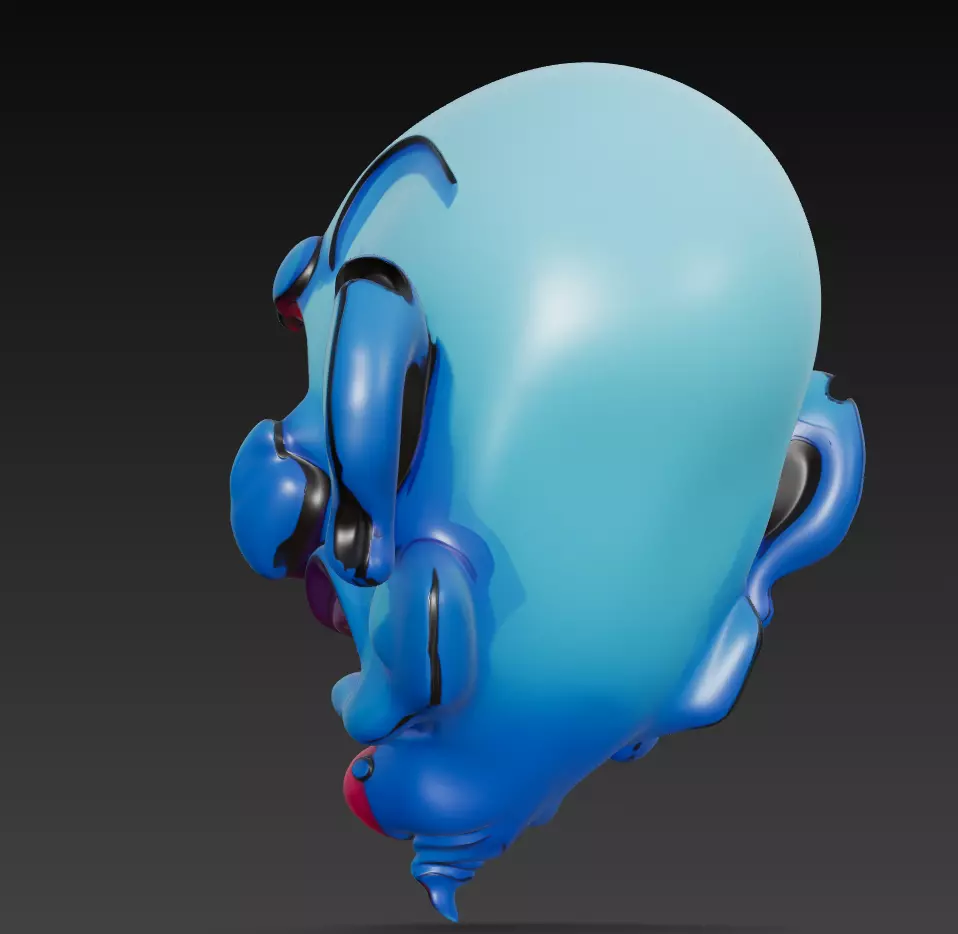 Zombie Head Bust - Stylized Horror Sculpture 3D Model 3D print model_6