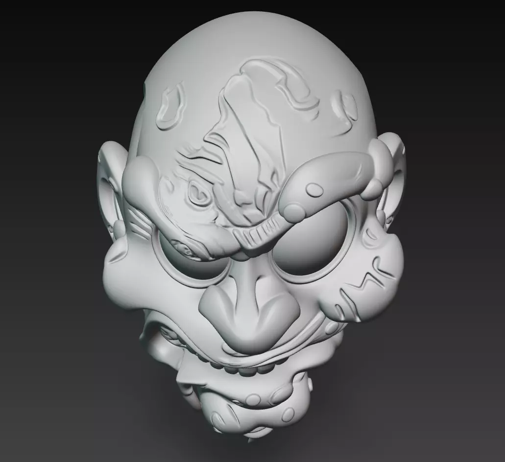 Zombie Head Bust - Stylized Horror Sculpture 3D Model 3D print model_11