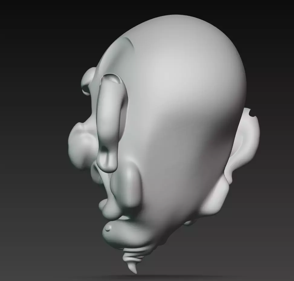 Zombie Head Bust - Stylized Horror Sculpture 3D Model 3D print model_10