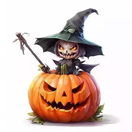 Pumpkin Witch Sculpture - Halloween 3D Character Model 3D print model Pumpkin Witch Sculpture - Halloween 3D Character Model 3D print model