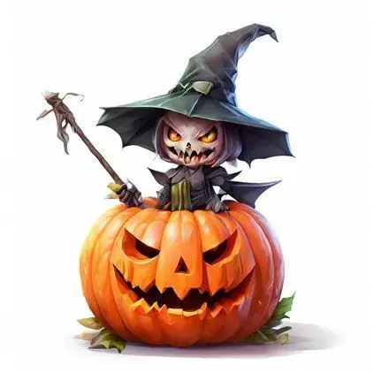 Pumpkin Witch Sculpture - Halloween 3D Character Model 3D print model_0