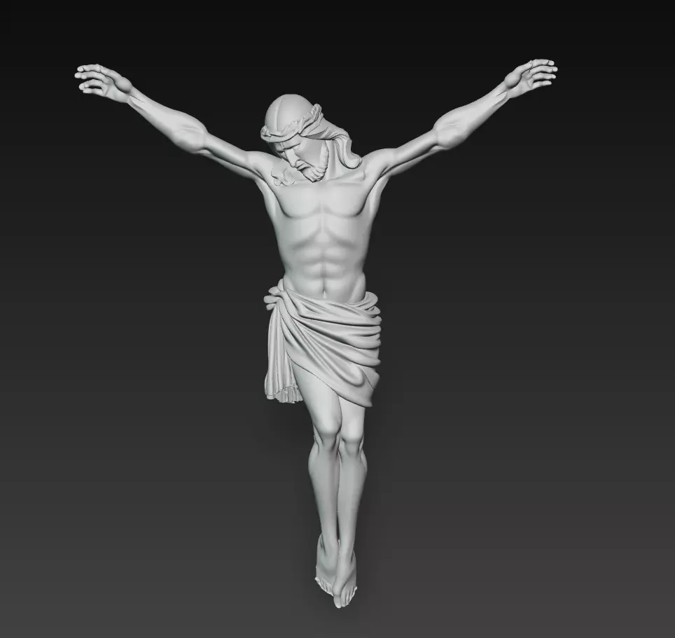 Jesus Crucifix Sculpture - Sacred Passion 3D Model 3D print model_8