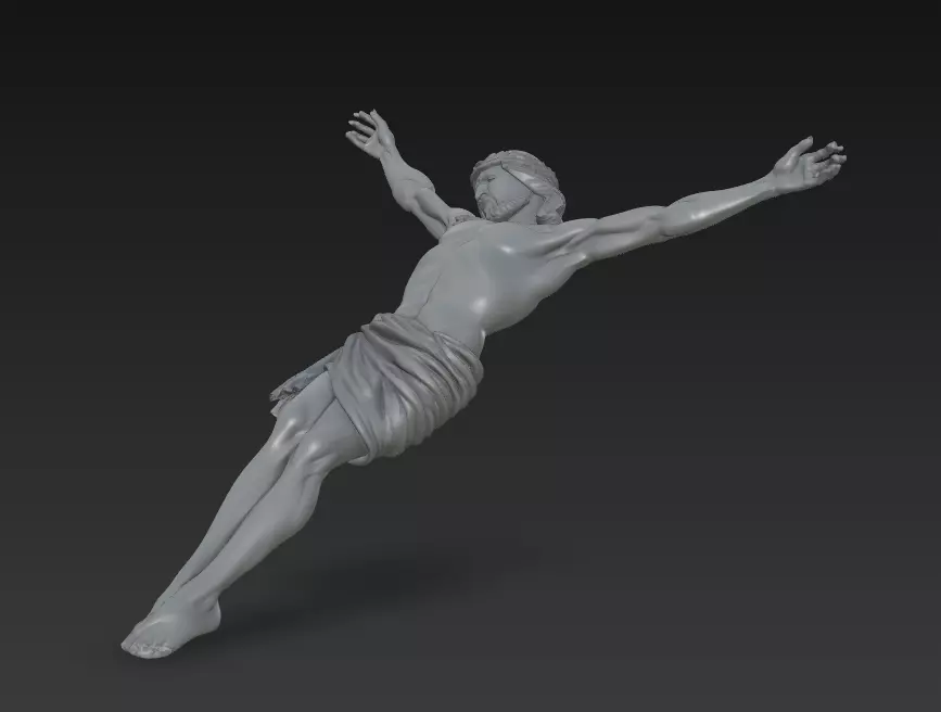 Jesus Crucifix Sculpture - Sacred Passion 3D Model 3D print model_0