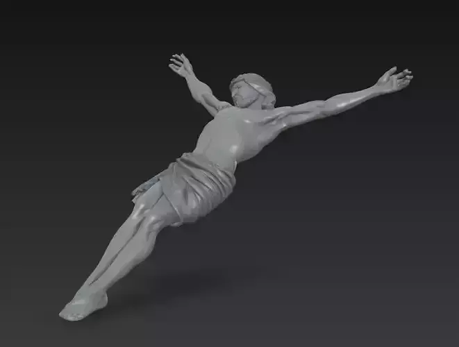 Jesus Crucifix Sculpture - Sacred Passion 3D Model 3D print model
