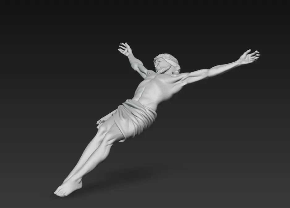 Jesus Crucifix Sculpture - Sacred Passion 3D Model 3D print model_5