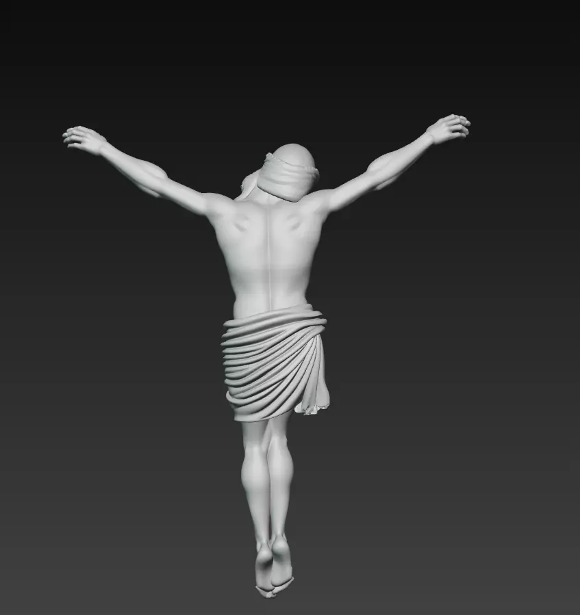 Jesus Crucifix Sculpture - Sacred Passion 3D Model 3D print model_7