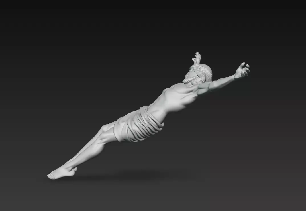 Jesus Crucifix Sculpture - Sacred Passion 3D Model 3D print model_6