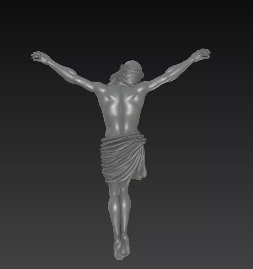 Jesus Crucifix Sculpture - Sacred Passion 3D Model 3D print model_3