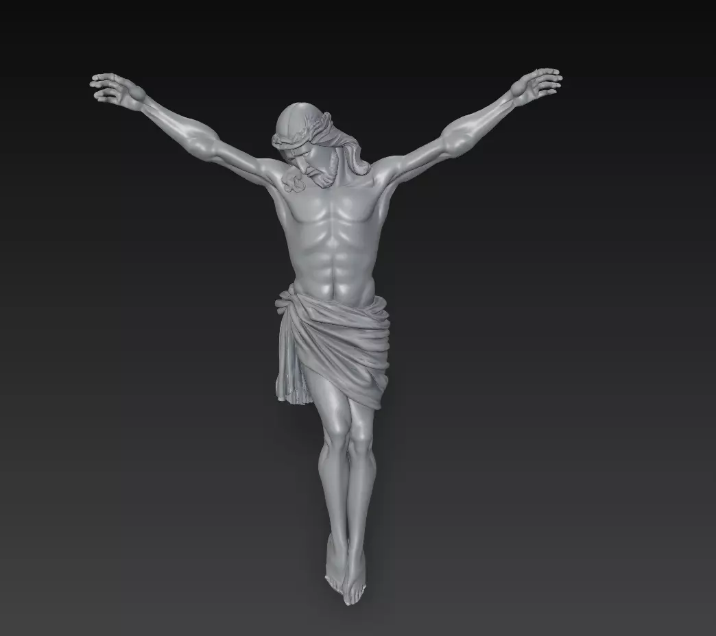 Jesus Crucifix Sculpture - Sacred Passion 3D Model 3D print model_4