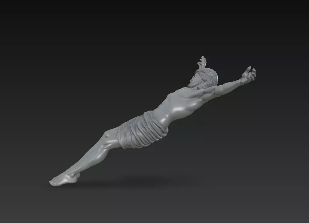 Jesus Crucifix Sculpture - Sacred Passion 3D Model 3D print model_1