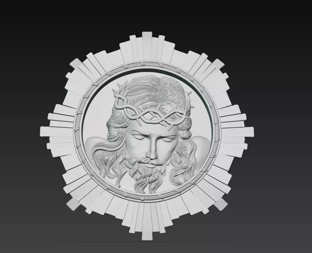Jesus Christ Bas-Relief - Sacred Wall Sculpture 3D Model 3D print model_7