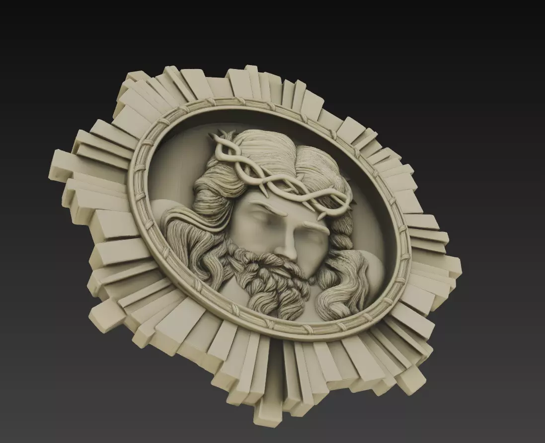 Jesus Christ Bas-Relief - Sacred Wall Sculpture 3D Model 3D print model_4