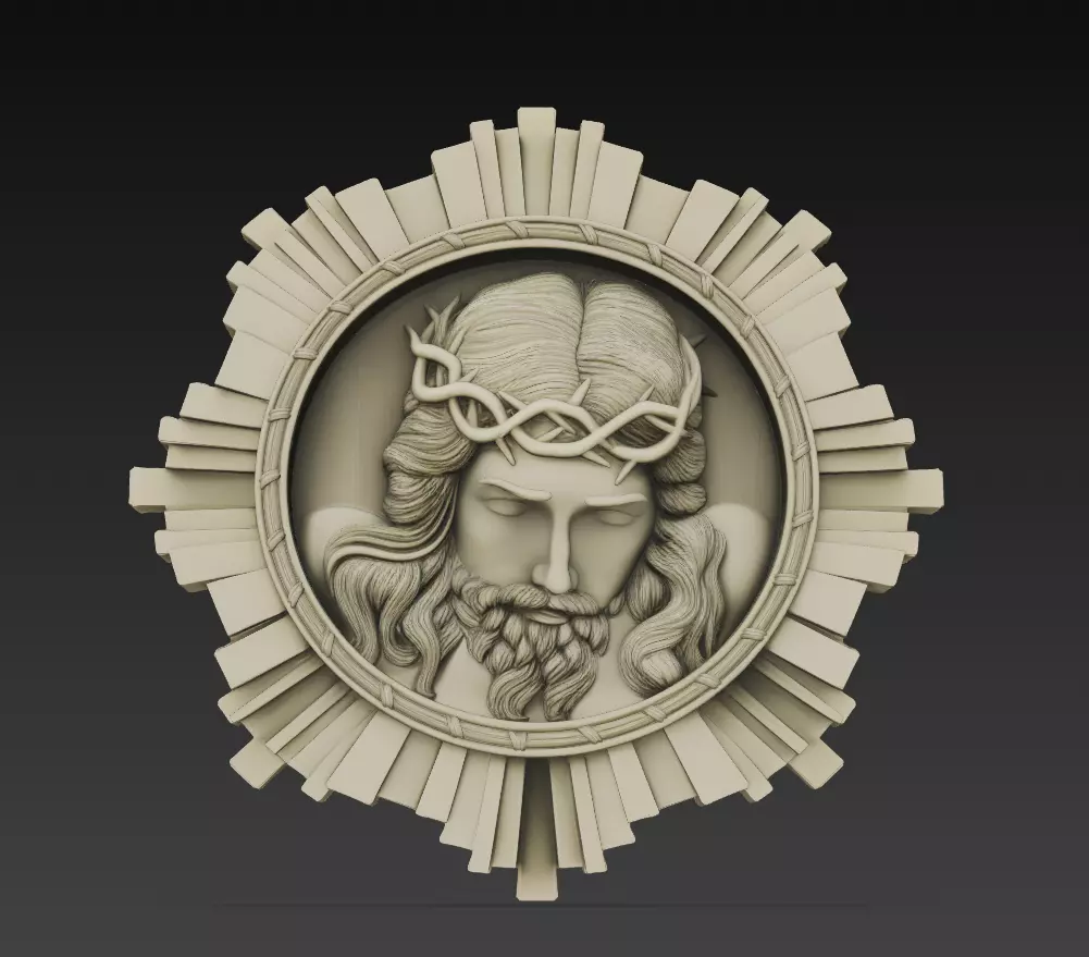 Jesus Christ Bas-Relief - Sacred Wall Sculpture 3D Model 3D print model_3