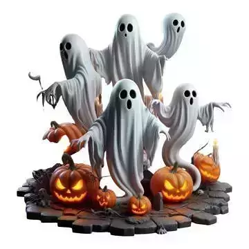 Haunted Pumpkin Ghosts - Halloween 3D Sculpture 3D print model Haunted Pumpkin Ghosts - Halloween 3D Sculpture 3D print model