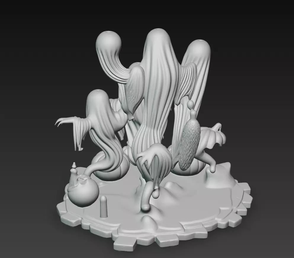 Haunted Pumpkin Ghosts - Halloween 3D Sculpture 3D print model_11