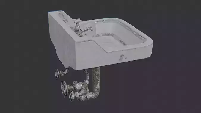 Bathroom Sink with Plumbing Pipes